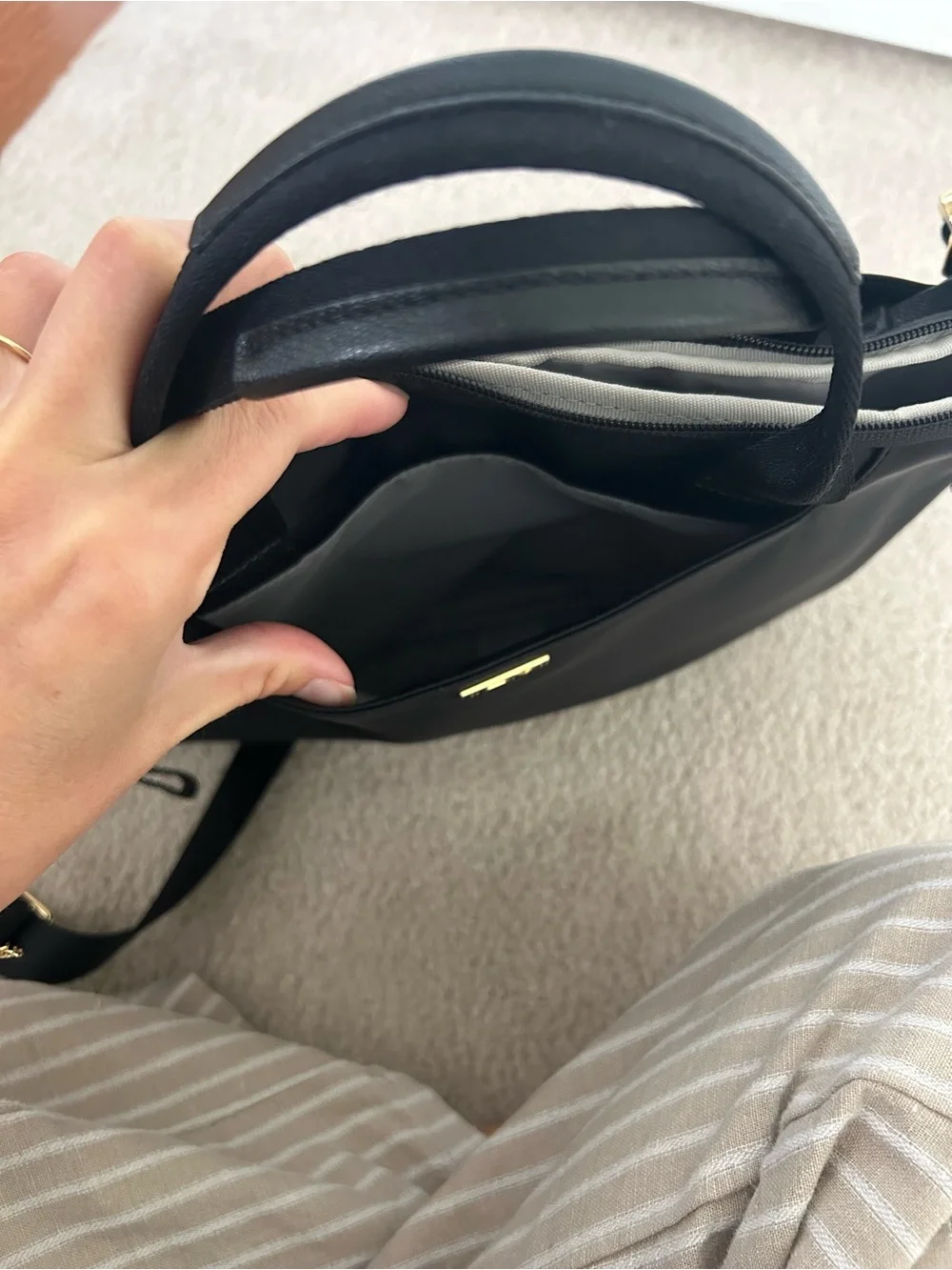 Tumi Black Laptop Briefcase with Gold Hardware Nylon